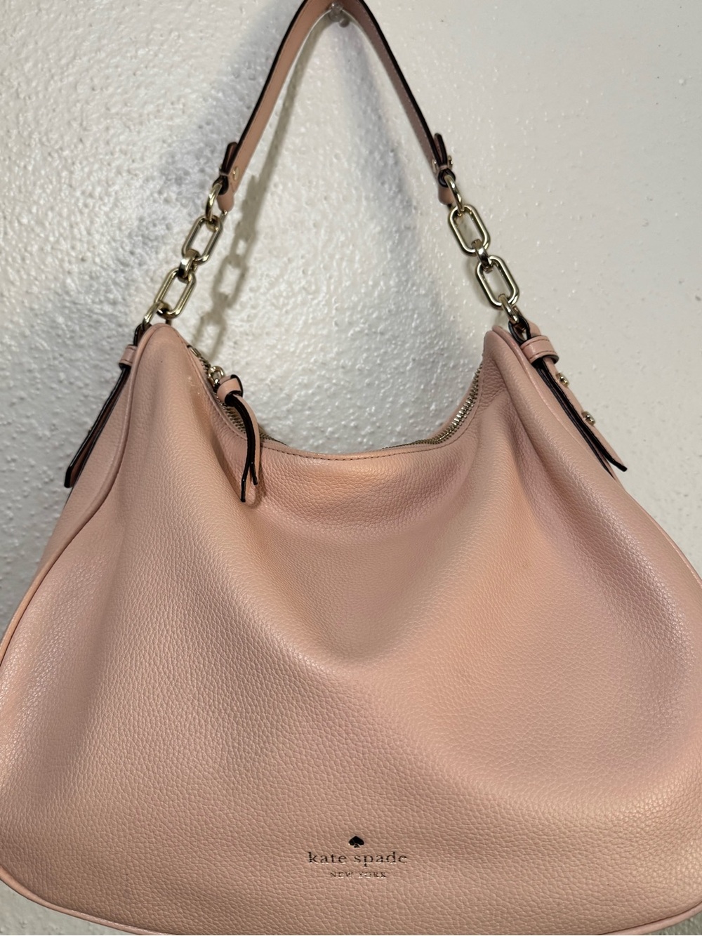 kate spade  Vivian in Pink blush Pebbled Leather Hobo Bag